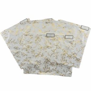 NWT Set of 6 Threshold Cotton Gold Foil Placemats